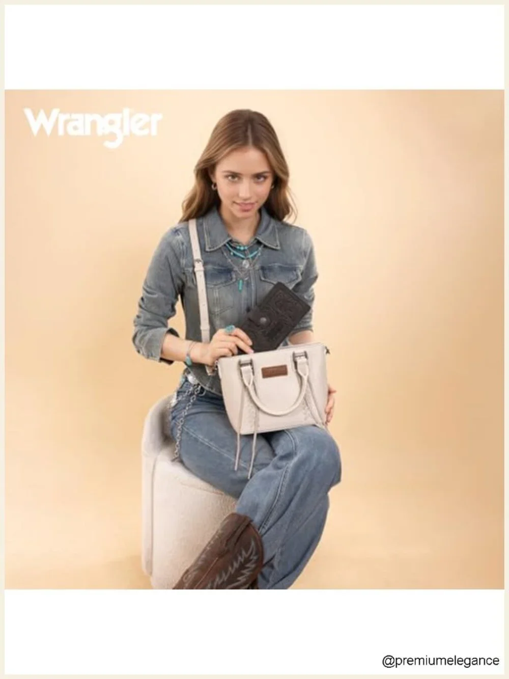 Western Bifold Zipper Wallet with Tooling Flower Design and RFID Blocking